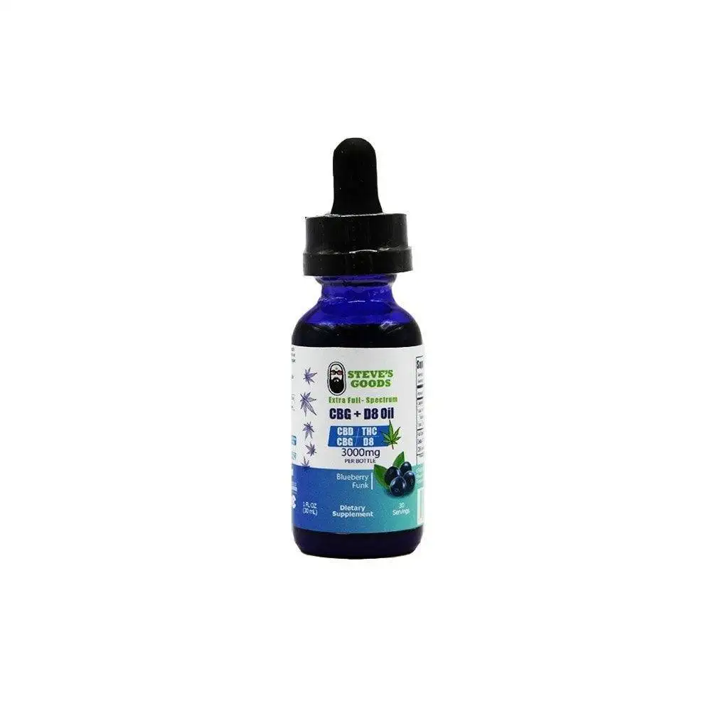 Strong Blueberry CBD d8 CBG oil | 3k Strongest tincture | Steve's Goods